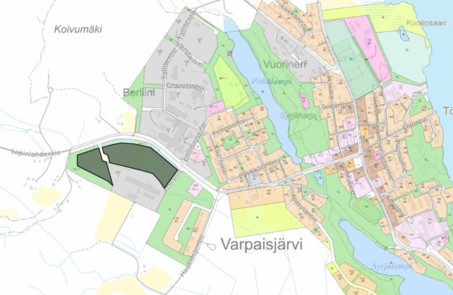 Karttakuva Berliinin teollisuusalueesta